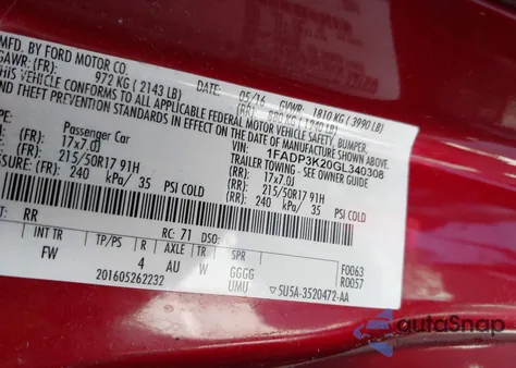 2016 Ford Focus Se from USA, damaged, VIN 1FADP3K20GL340308